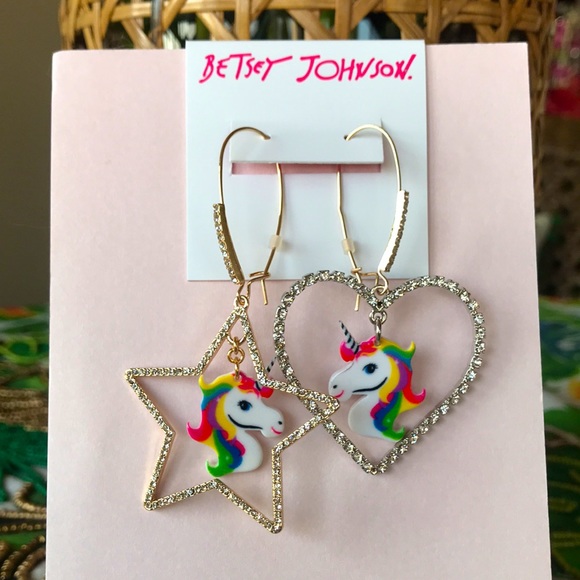 Betsey Johnson Jewelry - Brand New Betsey Johnson Colorful Unicorn Earrings